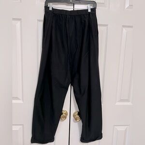 Eileen Fisher Black Pull On Cuffed Viscose Blend Pants. Size XL. Career Office